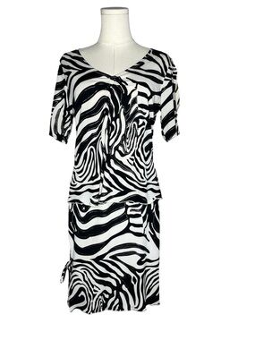 Vintage Zebra Print Top & Skirt Set Iconic Y2K Party Going Out Size XL